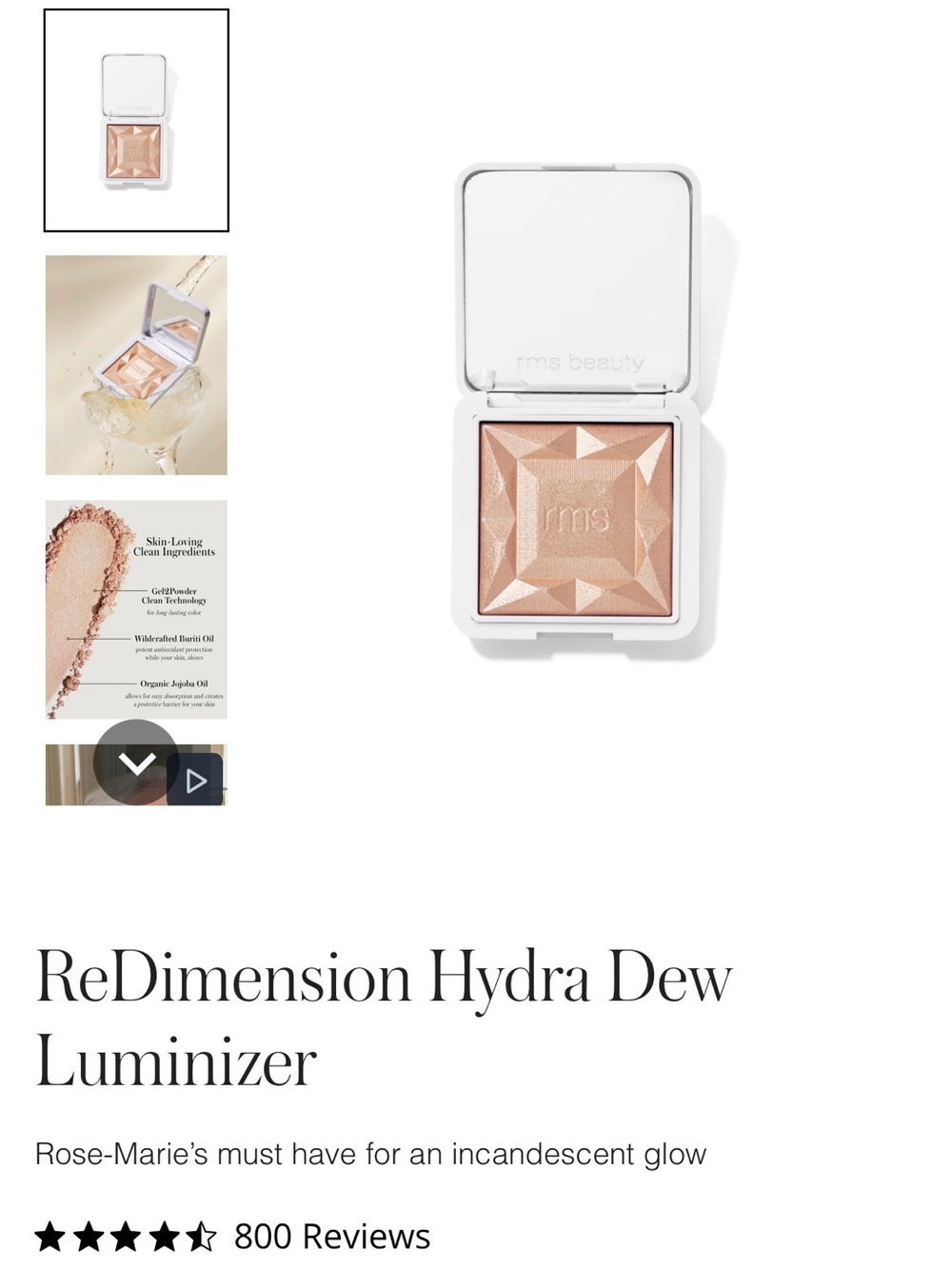 RMS Beauty ReDimension Hydra Dew Luminizer - Prosecco Fizz Shade
